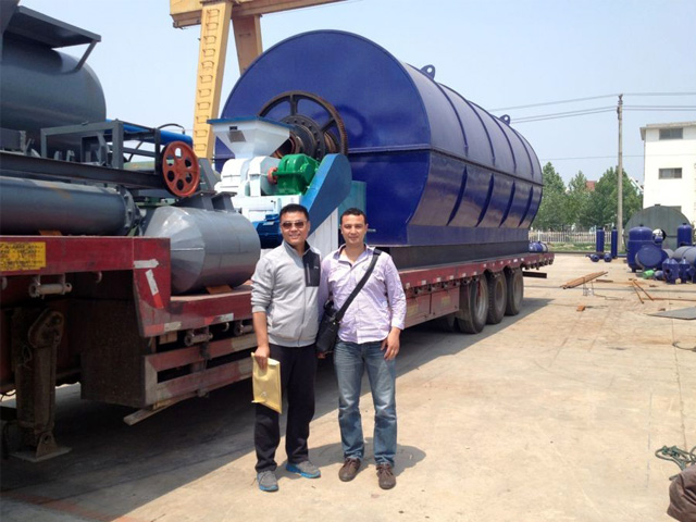 Delivery to Asia of Waste Tyre Recycling Pyrolysis to Diesel Line