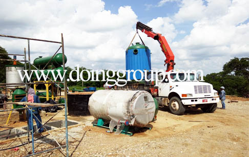 DOING rubber recycling pyrolysis plant and crude oil distillation plant in Columbia