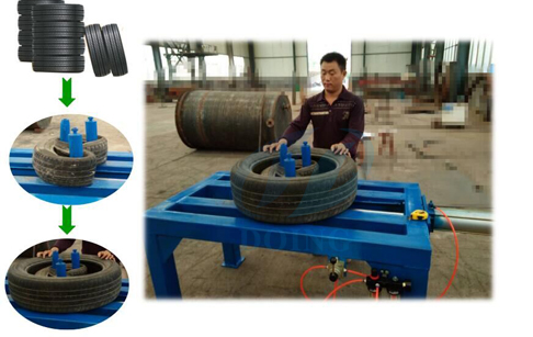 Tire doubling tripling machine doubling waste tire running video