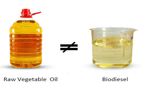 Is Biodiesel the same thing as raw vegetable oil?