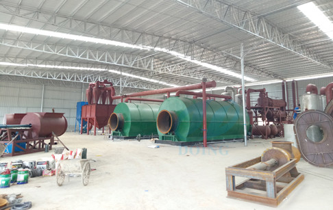 Guangdong successful installation of 2 sets 12T/D pyrolysis tyre recycling plants