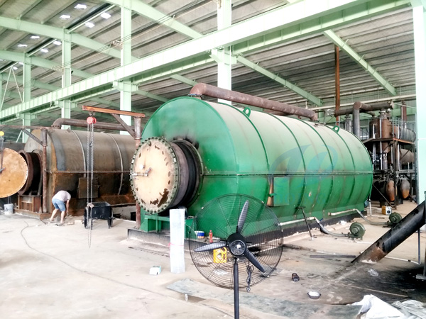 6 sets 12t/d pyrolysis tyre recycling plants successfully installed in hunan