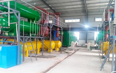 4 sets used tyre pyrolysis plants successfully installed in Hubei, China