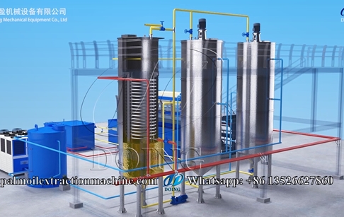 Small palm oil fractionation machine, palm oil crystallization process 3D video