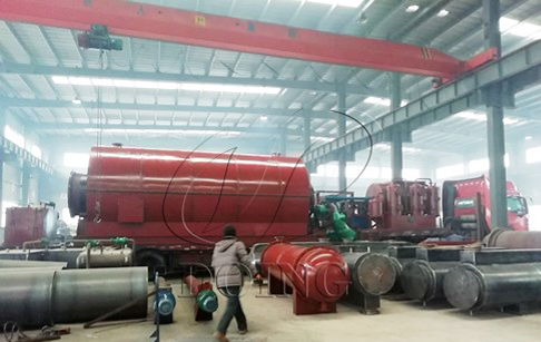 One set 12T/D pyrolysis tyre recycling plant delivered to Shandong, China