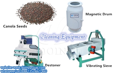 What kinds of oil seeds cleaning equipment are used in cooking oil processing plant?