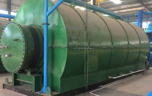 Waste tyre recycling to oil pyrolysis plant