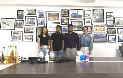 Two Bangladeshi customers visited Henan DOING for investigating waste plastic pyrolysis machine