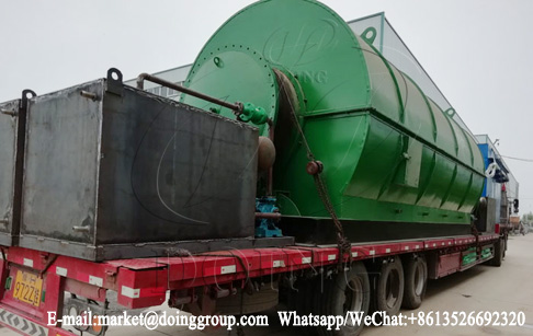 One set 12T waste tyre to oil recycling plant was delivered to Gansu, China