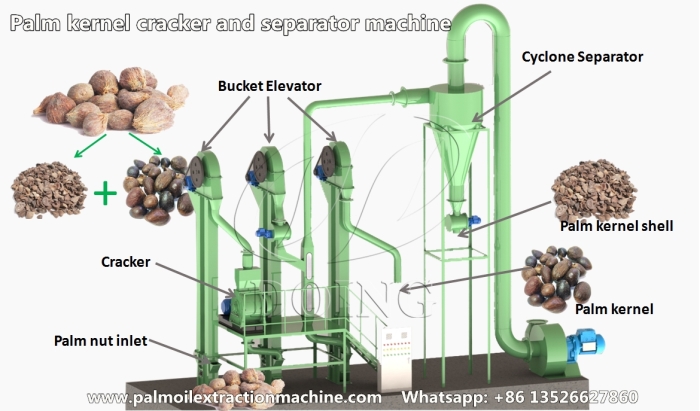 Palm kernel husking and separating machine prototype