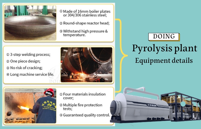 waste tyre pyrolysis machine design details