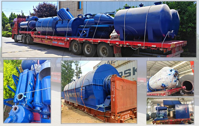 The tire plastic pyrolysis plant & pyrolysis oil distillation plant