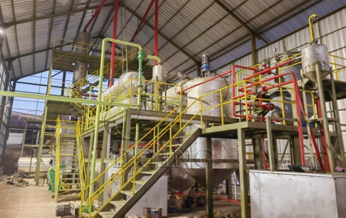 Indonesia waste oil refining plant has been installed in place