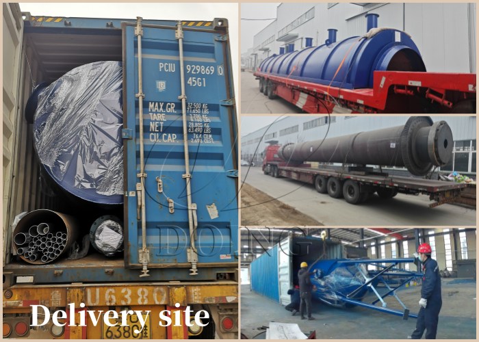 Delivery pictures of DOING contrinuous waste tire pyrolysis plants