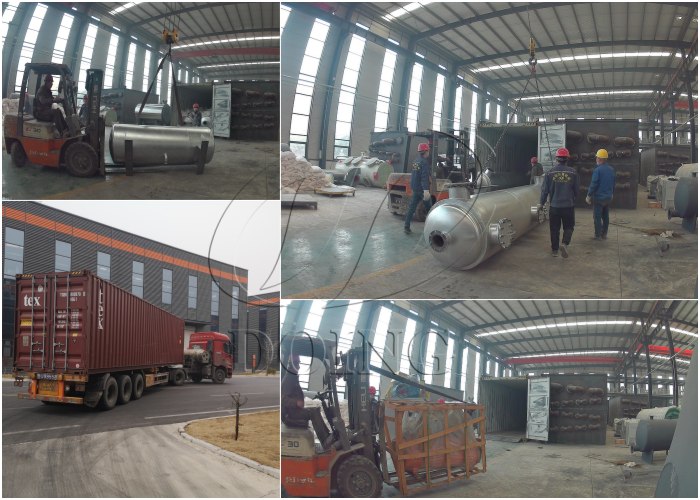 Delivery pictures of DOING pyrolysis oil to diesel distillation machine