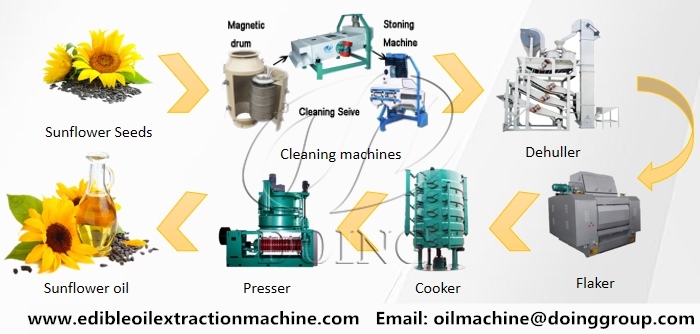 Sunflower seeds pre-treatment & oil extraction machines