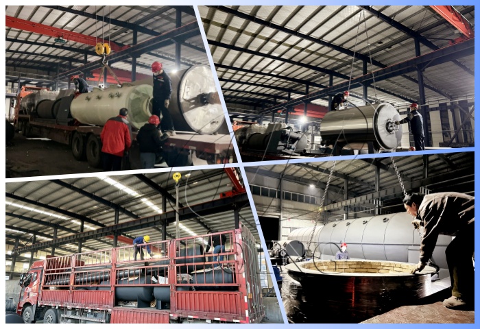 Shipping pictures of the waste plastic recycling pyrolysis plant and waste oil refinery machine