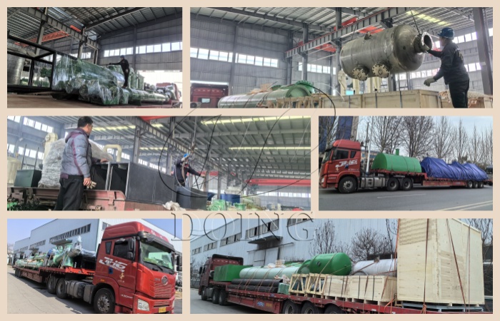 Shipping pictures of continuous tyre pyrolysis equipment to the United States