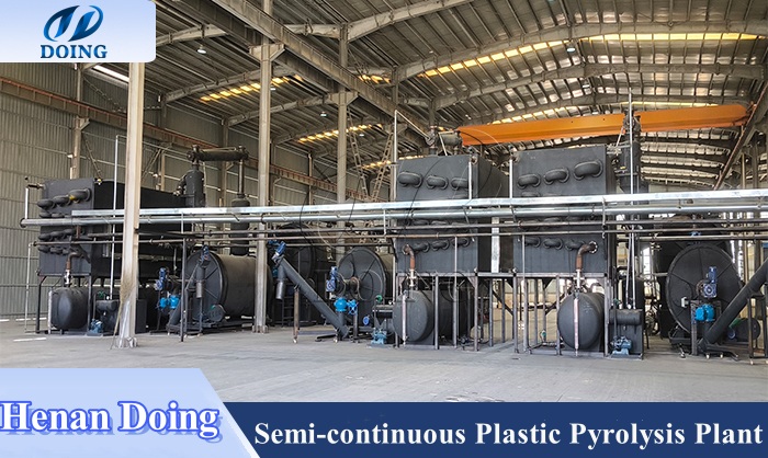 Semi-continuous plastic pyrolysis machines in China