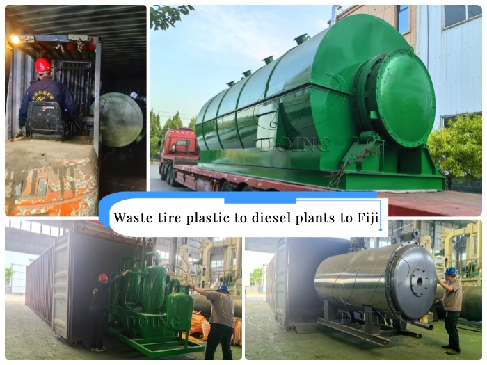 Waste tire plastic to diesel refinery plant to Fiji