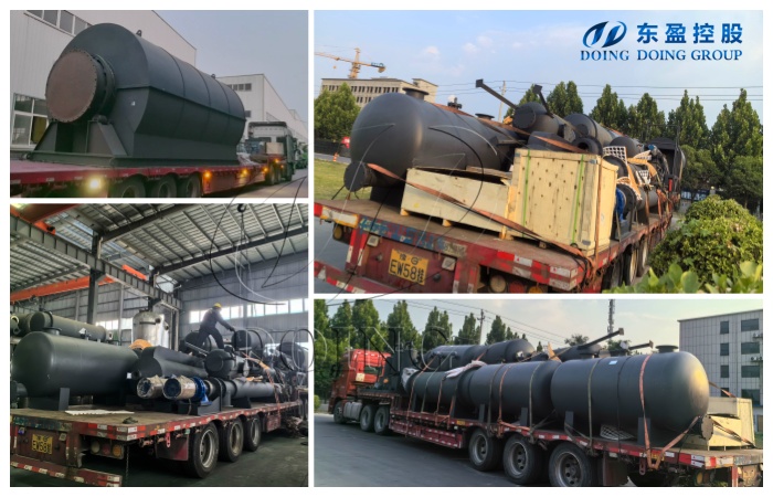 Delivery pictures of tire recycling pyrolysis plant to Ukraine