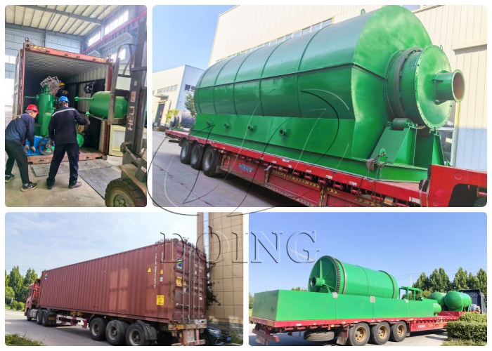 Shipping pictures of pyrolysis machine to Brazil