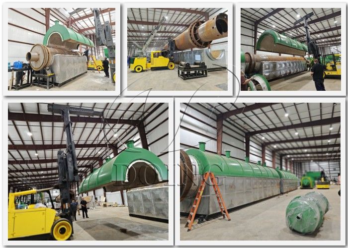 Installation pictures of continuous waste tire pyrolysis plant in the USA