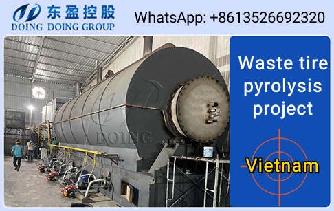 15TPD waste tire pyrolysis machine successfully put into operation in Vietnam