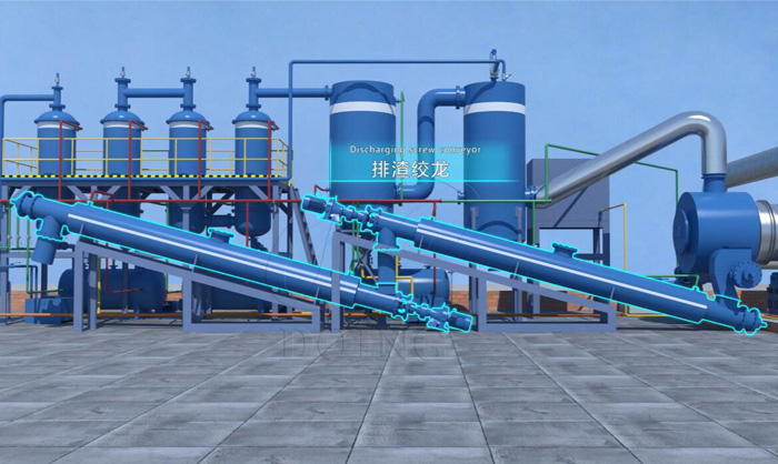 Post-slag discharge system of DOING pyrolysis machine