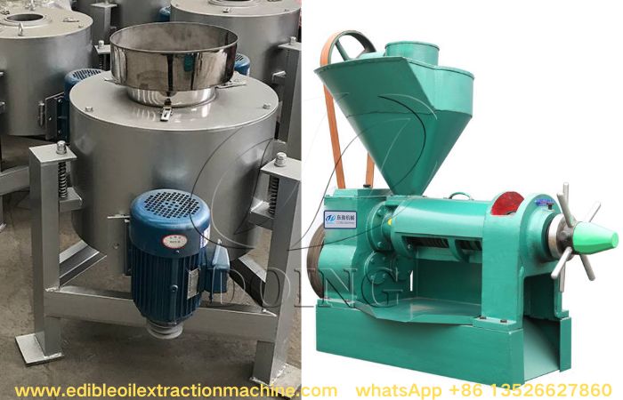 sunflower seeds oil press machine and a filter.jpg