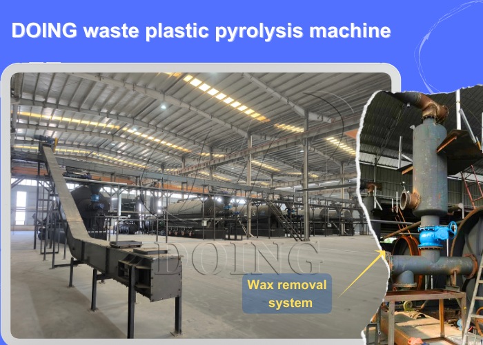 Dewaxing system of DOING waste plastic pyrolysis machine