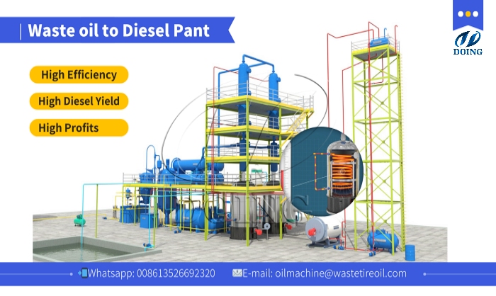 used oil recycling distillation plant